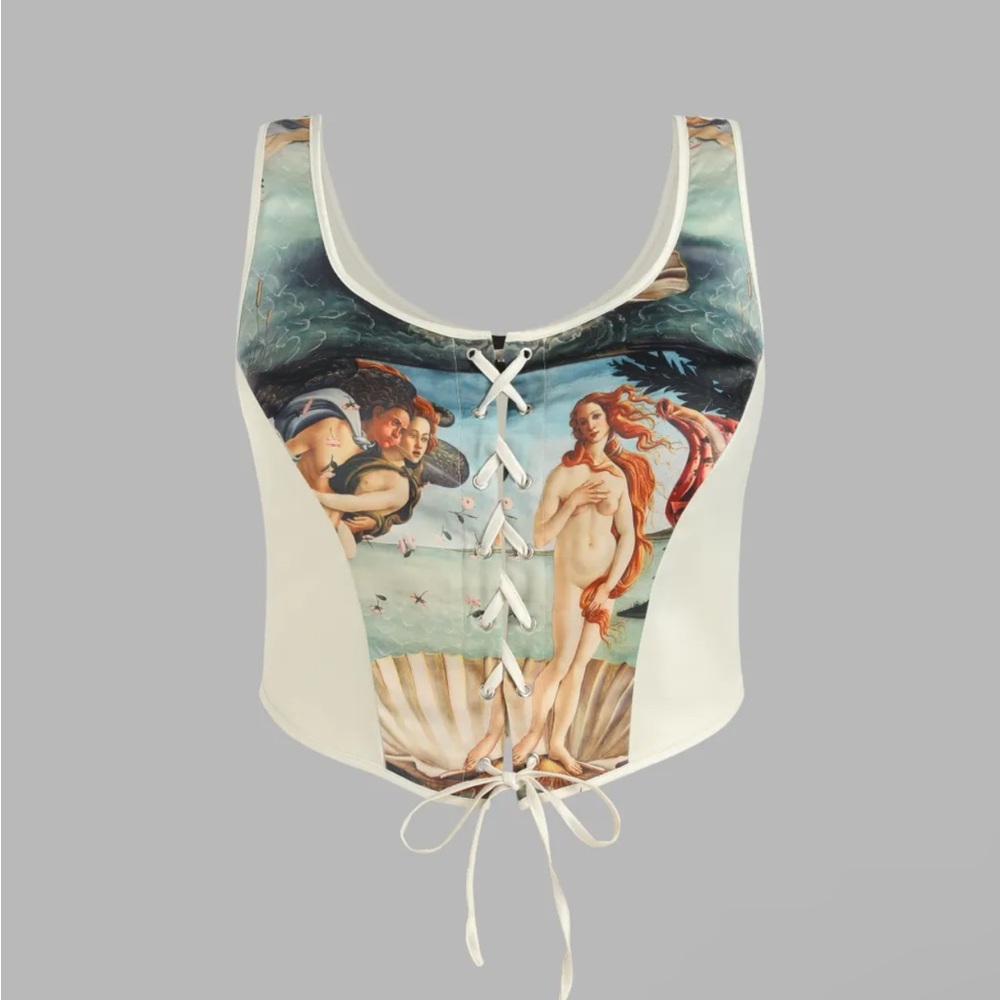 XL Cider Renaissance Lace Up Corset Tank Top